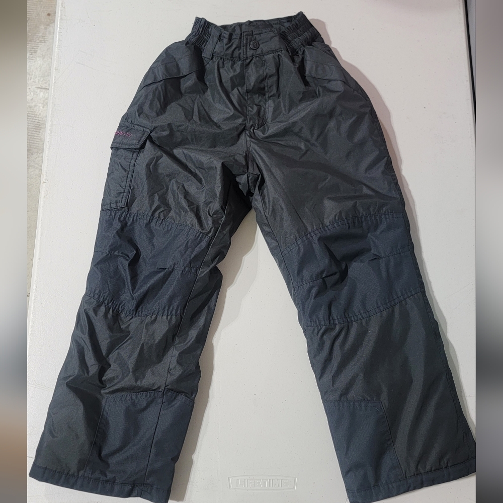 Kids Black Snow Pants -Free Country - Size 7/8